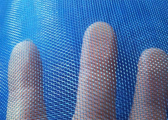 Blue Plastic Window Screen Mesh Roll , Anti Insect Window Screen Net